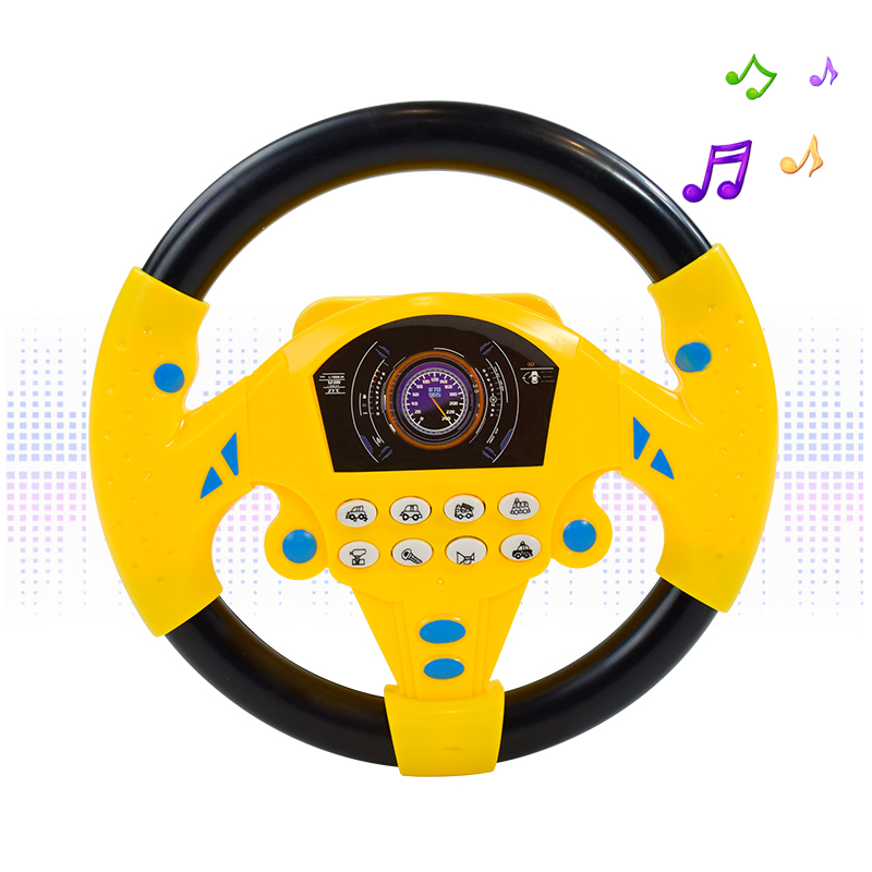 Volante elétrico brinquedo com som leve para bebês crianças educacional portátil simulado volante de condução brinquedos vocais