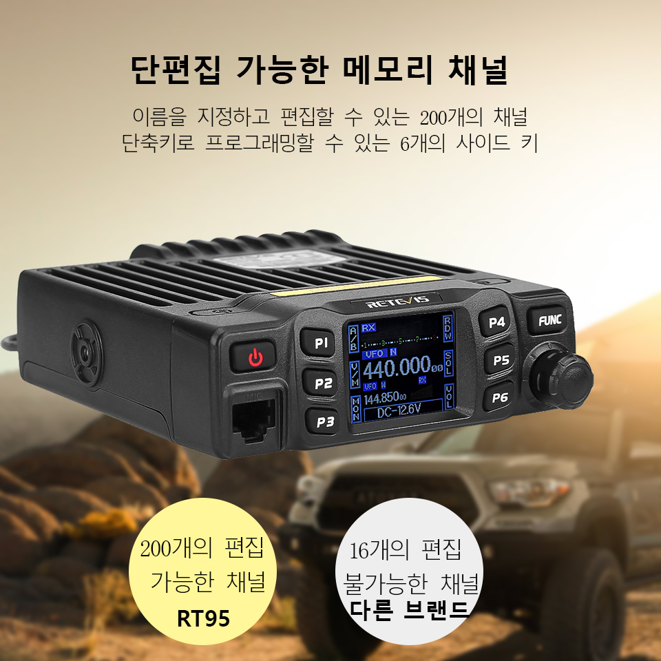 Retevis RT95 아마추어 햄 무전기 차량용 듀얼밴드 무전기 햄 아마추어무선 UHF VHF 워키토키 Ham Radio Walkie Talkie 아마추어햄무전기차량용 25W