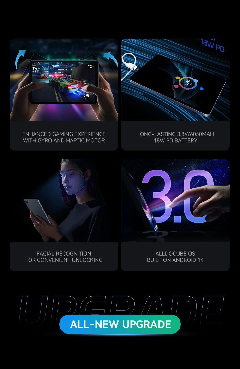 Alldocube iplay 60 mini pro 8.4inch Tablet Helio G99 Android14 8GB RAM 128 ROM Dual SIM 4G LTE pad 5500mAh Battery