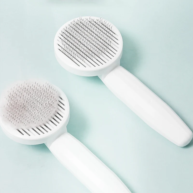Peine para depilación de gatos, peine mágico para mascotas, depilación flotante con un clic, suministros de belleza de limpieza Universal para perros y gatos, 1 ud.