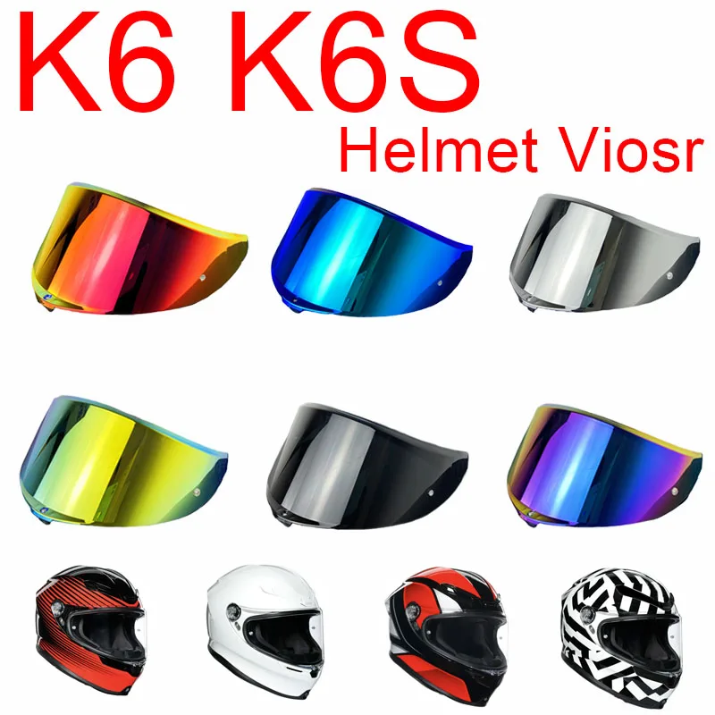 K6S Viseiras Capacete шлем, козырек для лица, лобовое стекло для AGV K6, высокая прочность, прочность, солнцезащитный козырек, процесс гальваники