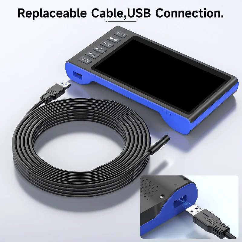 Endoscope vidéo avec écran IPS de 7 pouces, sonde USB, Endoscope d'inspection de voiture, caméra Autofocus HD1080P, simple, double, Triple objectif, LED étanche