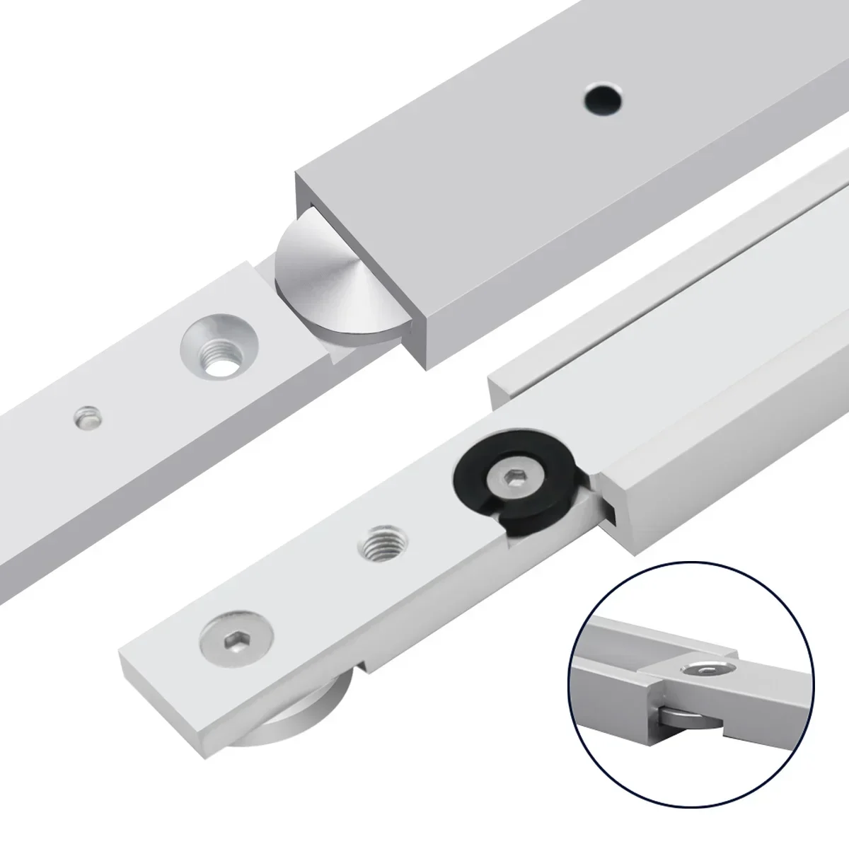 ไม้ T-Track Slider อลูมิเนียมจํากัด Miter Bar Rail Slider เห็นตาราง Gauge Rod งานไม้ T-Track Slider Aluminu