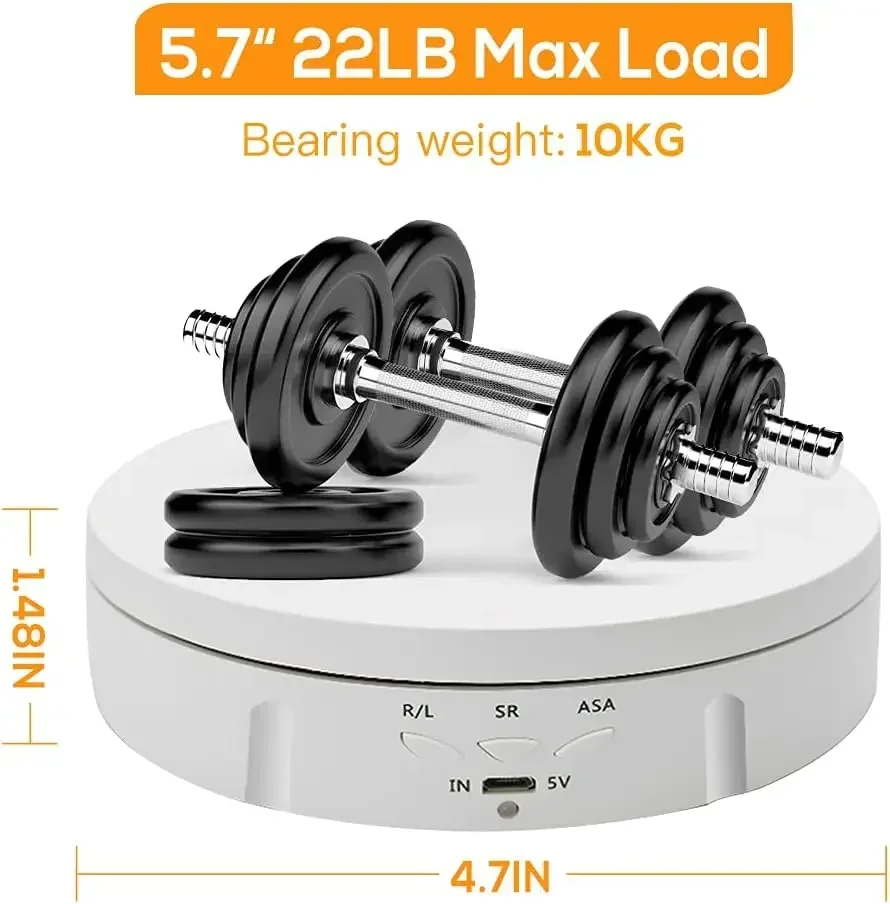 Motorized Photography Rotating Display Stand, 90/180/360 Degree Photography Turntable Stand for Product Photography Display