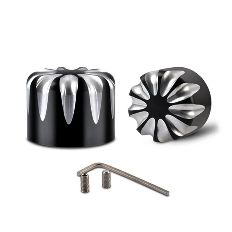 オートバイCNCフロントアクスルナットカバー、アルミニウム、ブラック、クローム、ハーレー、スポーツスターxl、xg、ツーリング、dyna、vrsc、ソフトテールストリートグライド