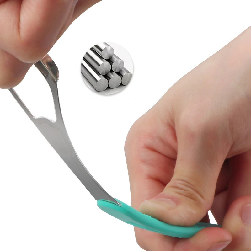 1 Chiếc Di Động Đơn/2 Lớp Dụng Cụ Cạo Lưỡi Có Thể Tái Sử Dụng Thép Không Gỉ Miệng Miệng Bàn Chải Ốp Lưng Tay Cầm Không Trơn Trượt dụng Cụ Cạo Lưỡi
