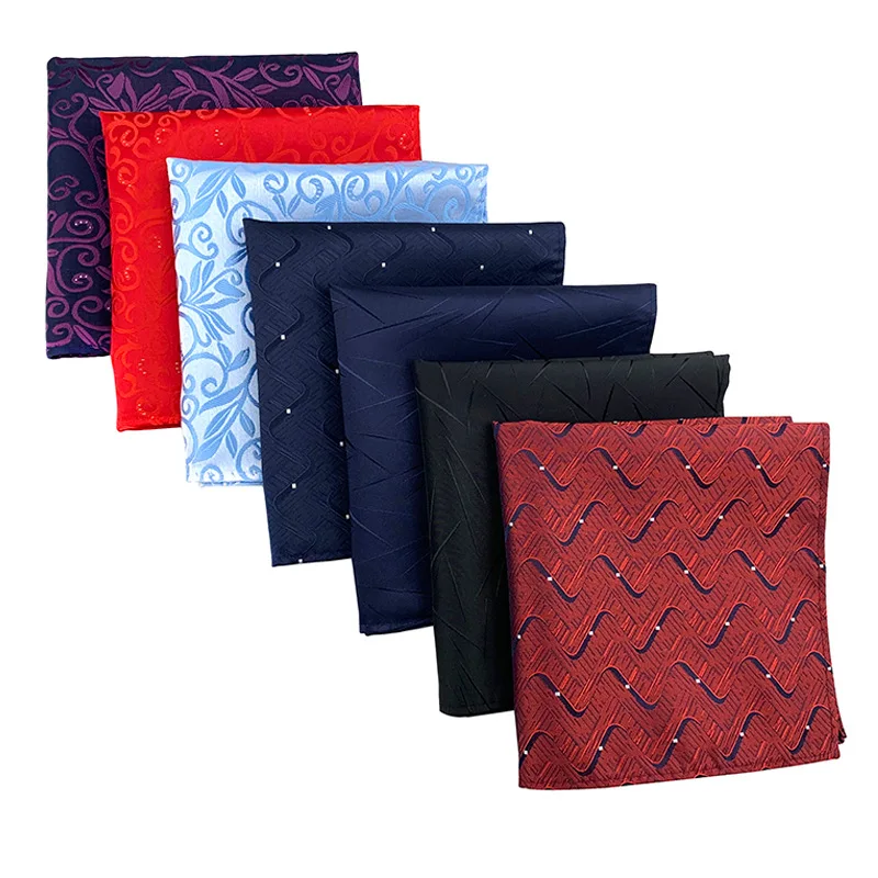 Plain Polyester Pocket Square Elegant Men's Suit Pocket Square Satin Handkerchief