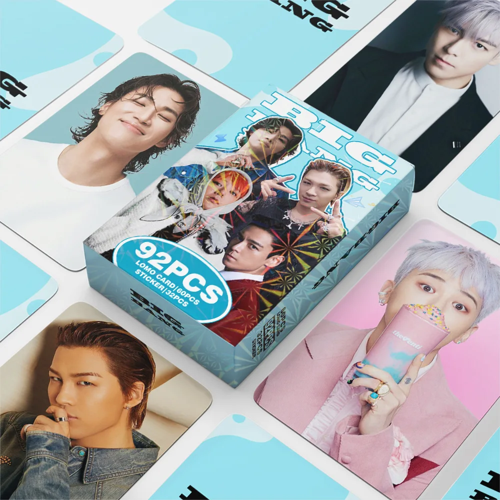 92 Pçs/set BIGBANG Idol Boy Nova Série HD Printd Photocards G-DRAGON TOP TAEYANG DAESUNG SEUNGRI Lomo Cartões Adesivo VIP Fãs Presente