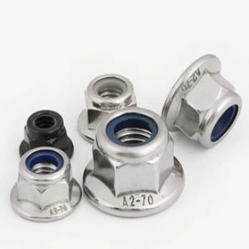 2-50 Con M3 M4 M5 M6 M8 M10 M12 Thép Không Gỉ Thép Đen Bích Nylon Khóa Đai Ốc lắp Khóa Đai Ốc Tự Khóa Nylock Đai Ốc