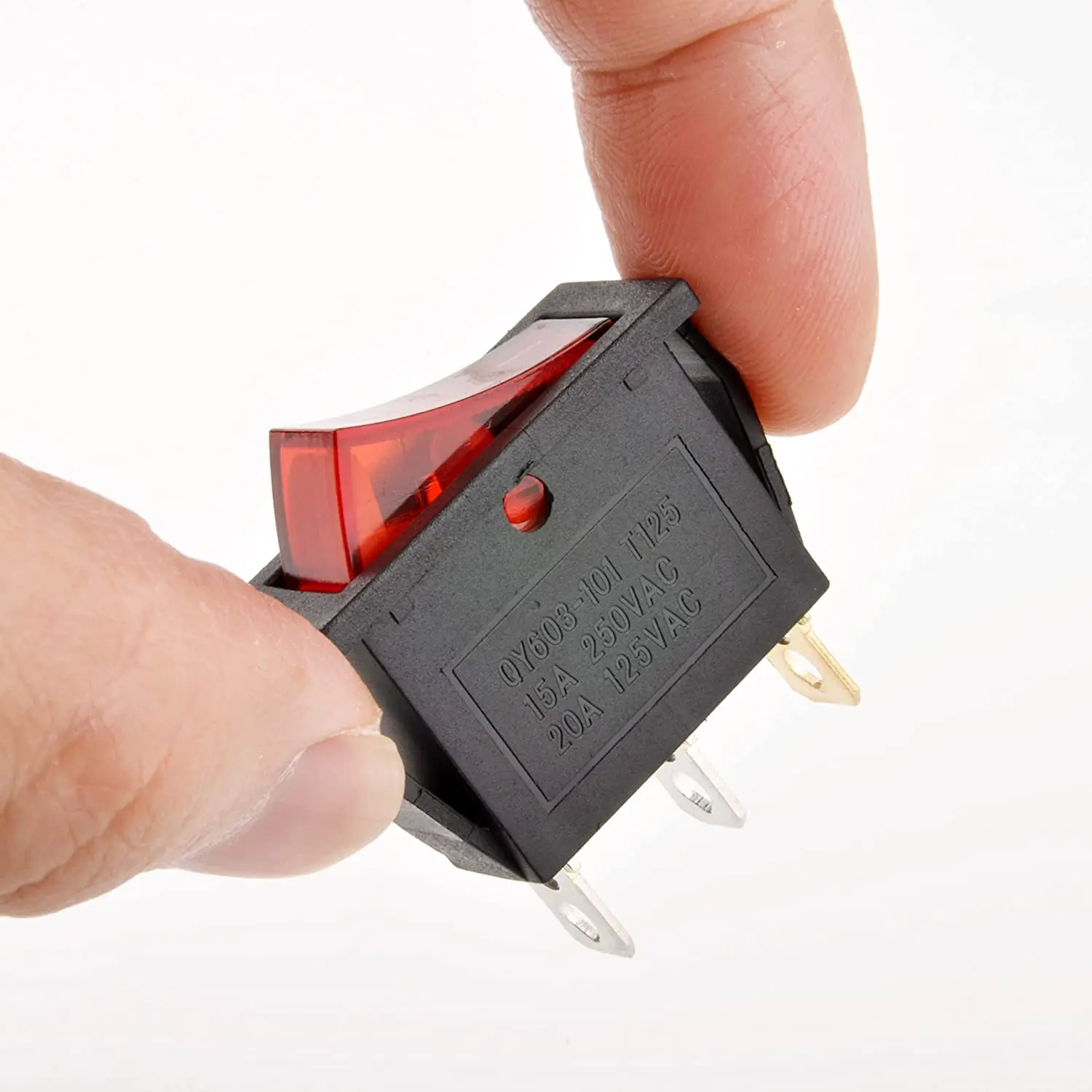 8Pcs AC 250V/15A, 125V/20A 조명 LED On/Off SPST 3 핀 2 위치 미니 보트 로커 토글 스위치 스냅 가정용 DIY