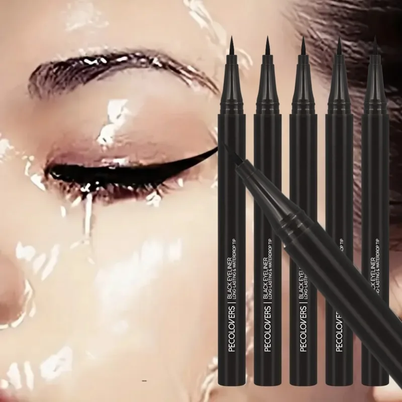 5 Teile/satz Glatte Flüssige Eyeliner Stift, Wasserdicht, Langlebiges Make-Up, Schwarz, Ultrafeine Stift Spitze, Erstellen Sie ein bezauberndes Augen Make-up