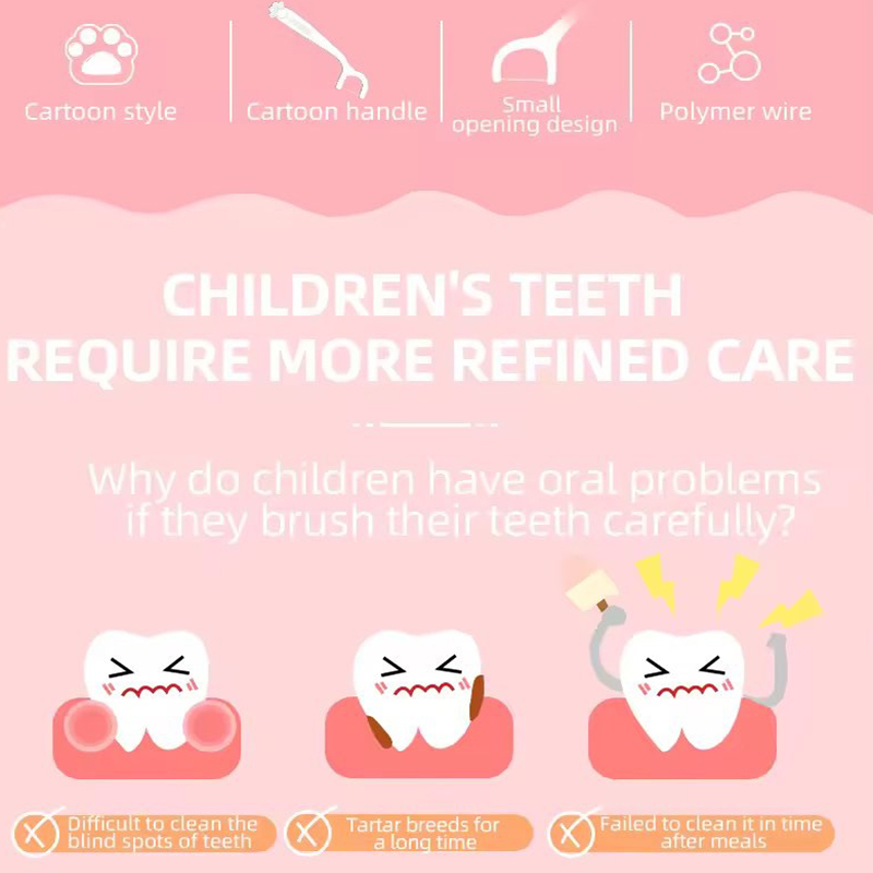 Childrens Dental Floss Barrel Colored Floss For Children Cure Dent Teeth Cleaning Orthodontic Interdental Pick