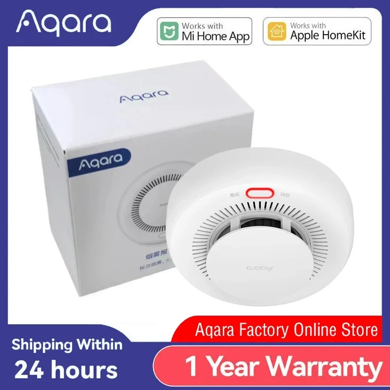 Rilevatore di allarme di fumo intelligente Aqara originale ZigBee Smart Fire Monitor Avviso sonoro Telecomando di sicurezza domestica per Mi home Homekit