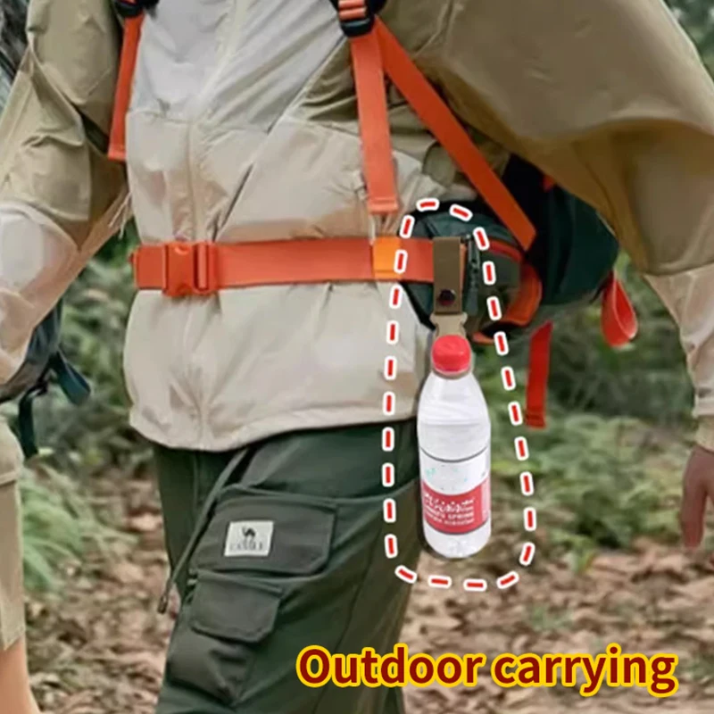 คลิปหนีบขวดน้ำแบบห่วงรัดสายรัดไนลอนสำหรับกิจกรรมกลางแจ้ง ทหาร EDC ปีนเขา คาราไบเนอร์ สายรัดกระเป๋าเป้ ที่แขวนสำหรับตั้งแคมป์