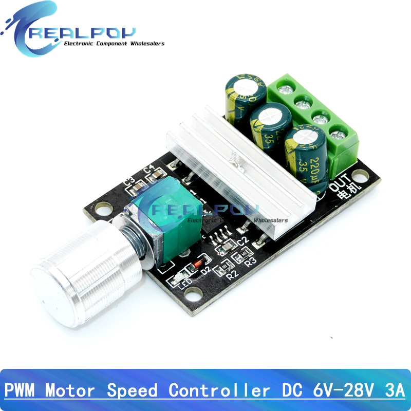 DC 1.8V-35V 2A 3A 5A 10A 30W 80W 90W PWM Motor Speed Controller Low Voltage Motor Speed Controller PWM Adjustable Drive Module