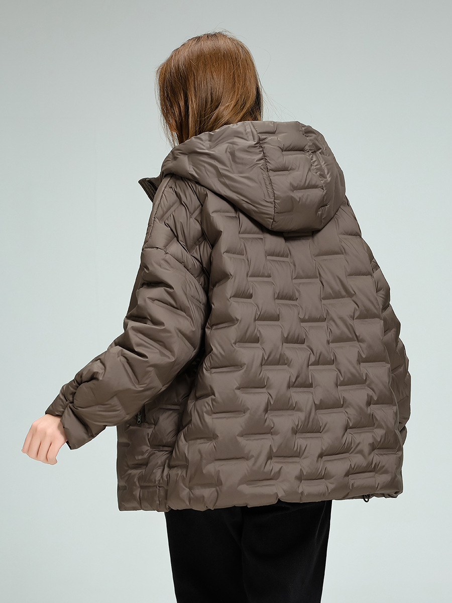 Schinteon femmes léger 90% blanc canard doudoune décontracté ample sur la taille automne hiver vêtements d'extérieur avec capuche manteau de qualité supérieure 2025