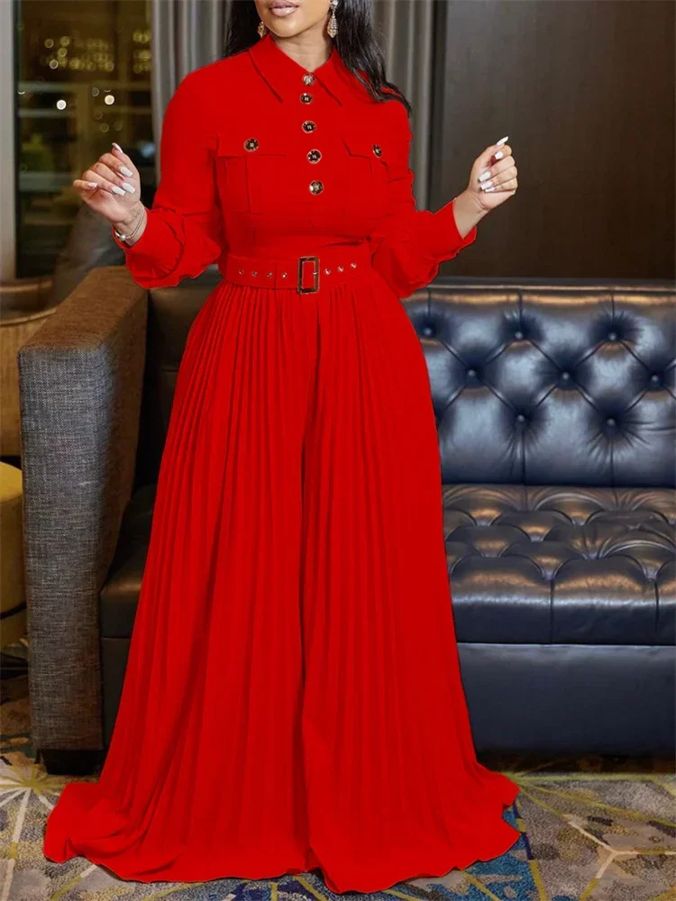 Wmstar Overall Damenbekleidung Bürodame Button Fashion Maxi Strampler Neu im Herbst Kleidung Großhandel Dropshipping mit Gürtel