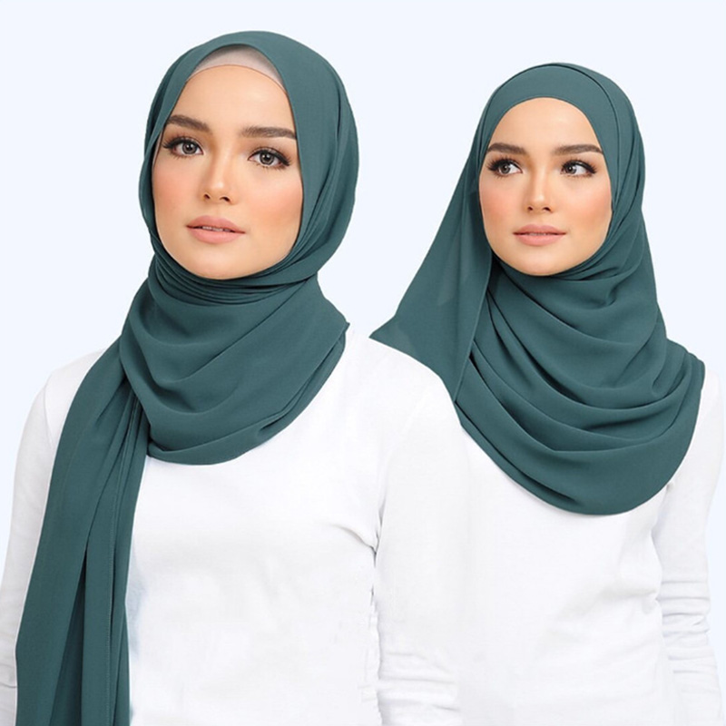 Ramadan muçulmano chiffon hijabs para mulher cor lisa lenço longo xale cachecol feminino camisa hijabs senhoras islam voile hijab