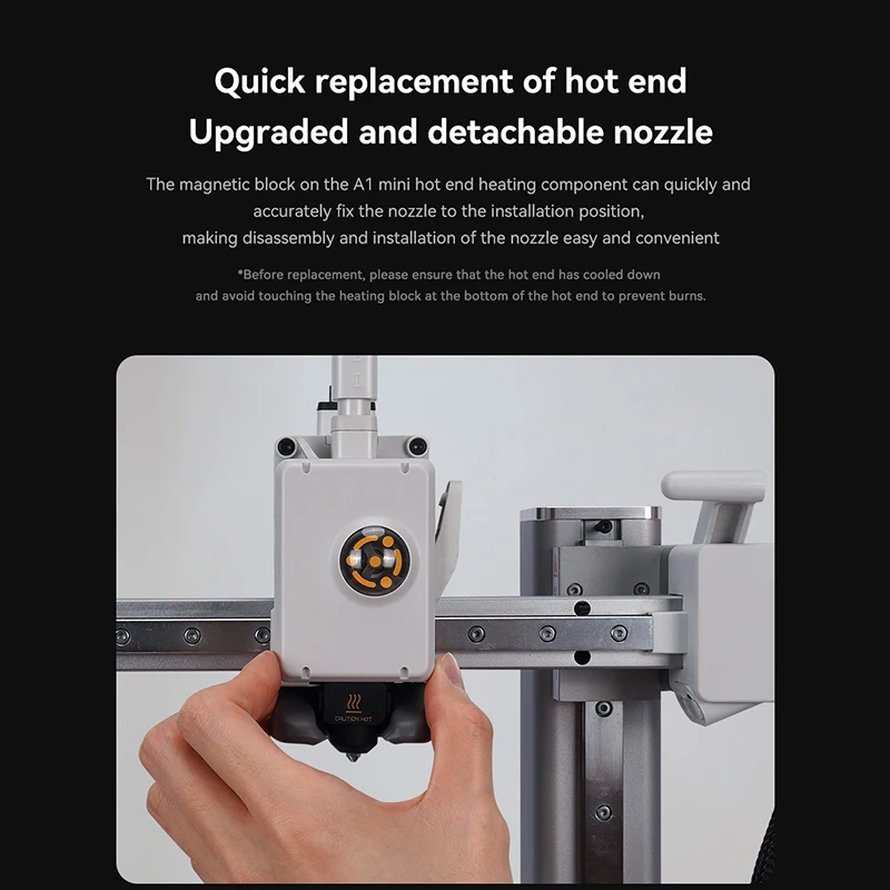 For Bambu Lab A1 mini Hotend Kit with 0.2/0.4/0.6/0.8mm Hardened steel Nozzle For Lab A1 Replace Hotend Kit For Bambu Hotend kit