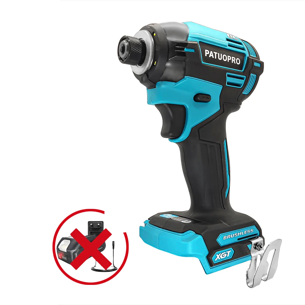 PATUOPRO 1/4 Inch Hex Brushless Electric Screwdriver 4-Speed Handheld Cordless Impact Driver For Makita 18V Battery(No Battery）