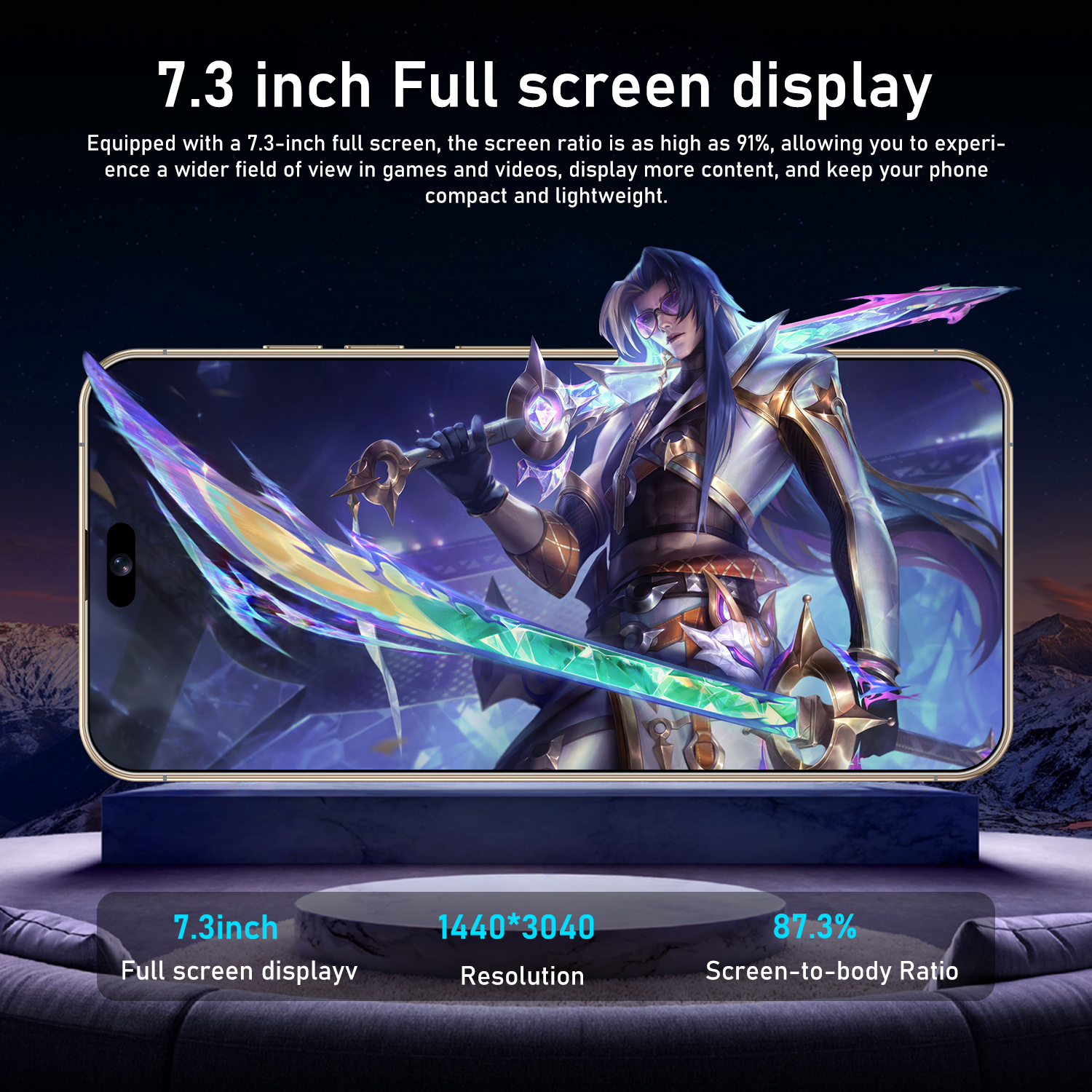 2025 de alta calidad para pantalla LCD de 7,3 pulgadas pantalla táctil AMOLED Panel de visualización dinámico