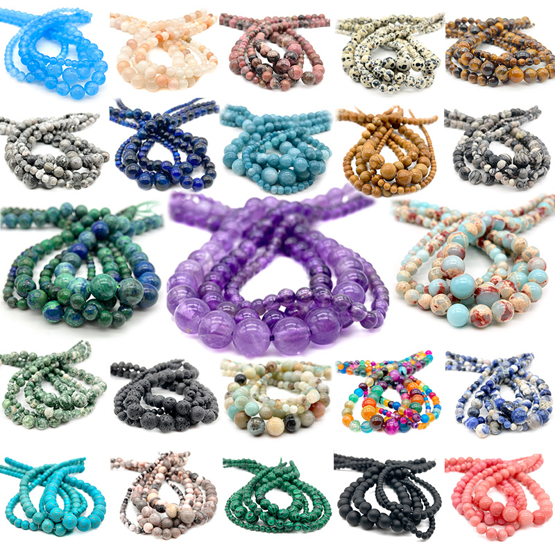 4 6 8 10 мм бусины из натурального камня аметист амазонит агаты нефрит свободные круглые бусины для изготовления ювелирных изделий браслет ожерелье DIY