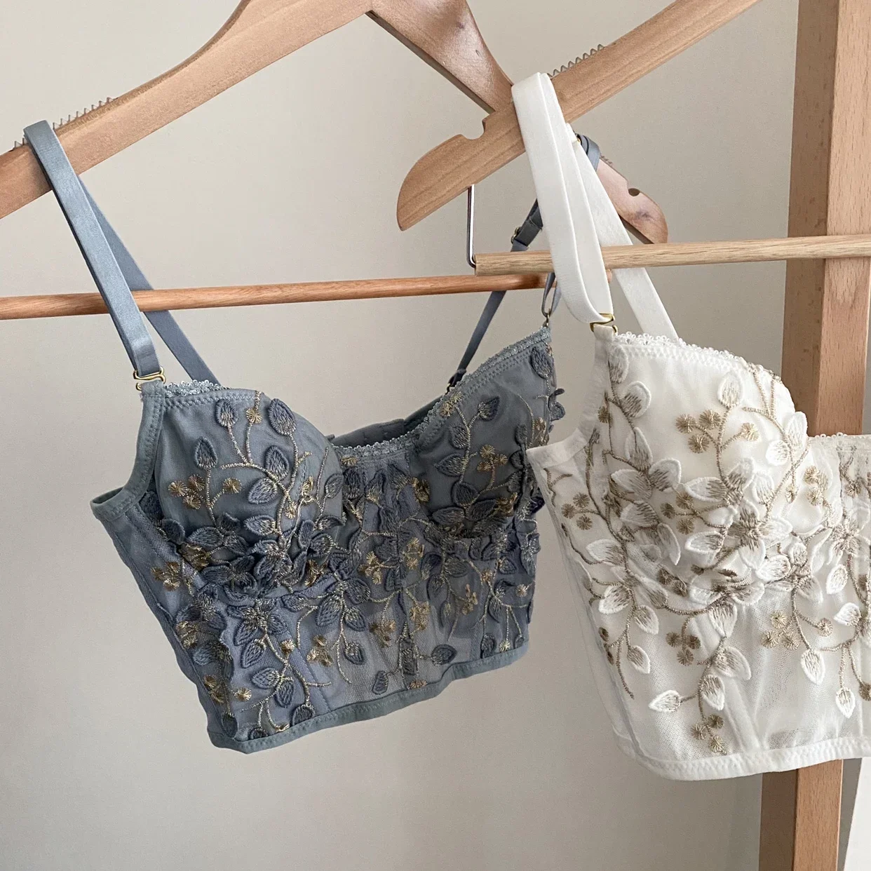 Tridimensional sutiã bordado sexy renda osso de peixe espartilho ampliado breasted com anel de aço 2/1 meia xícara bralette roupa interior