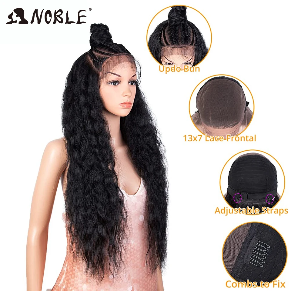 13x7 peruca frontal do laço 30 "rizo com cabelo do bebê para as mulheres parte livre peruca frontal do laço de alta temperatura onda de água peruca sintética