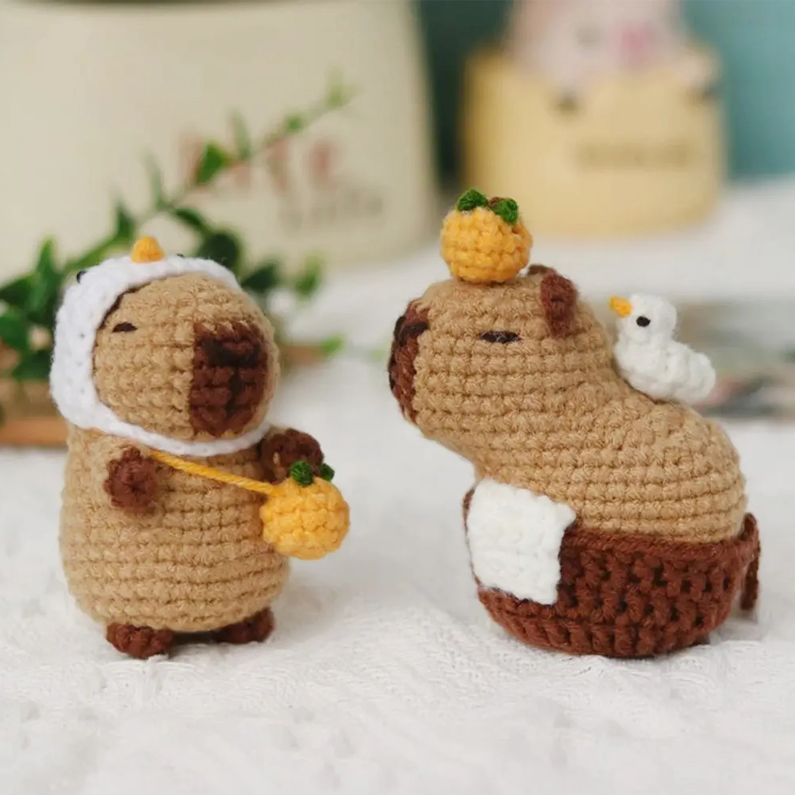 ชุดถัก Capybara, ชุดถักสัตว์น่ารัก, ของขวัญคริสต์มาส, ชุดถักสําหรับผู้เริ่มต้น, ชุดถักสําหรับคนรักงานฝีมือ,