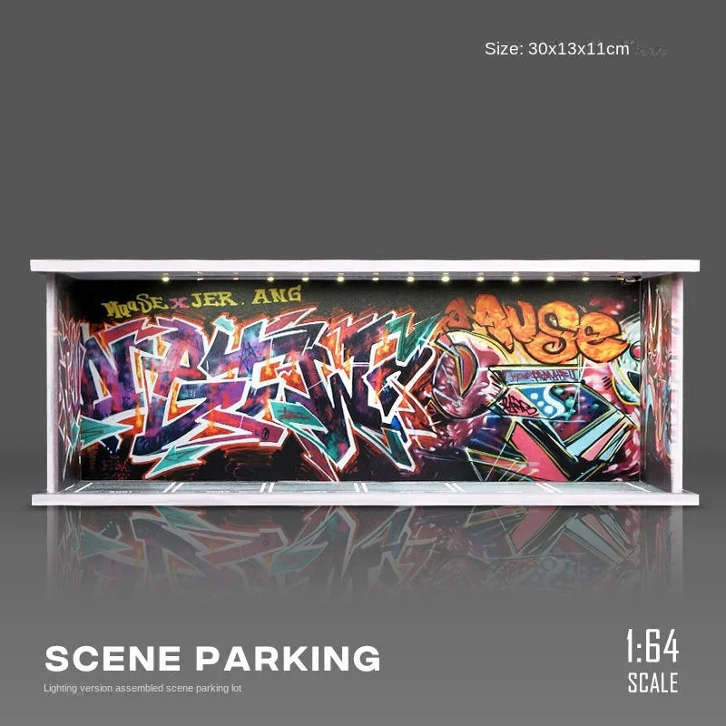 Coletor 1/64 garagem estacionamento liga modelo de carro cena armazenamento caixa exibição modelo réplica coleção brinquedos para meninos