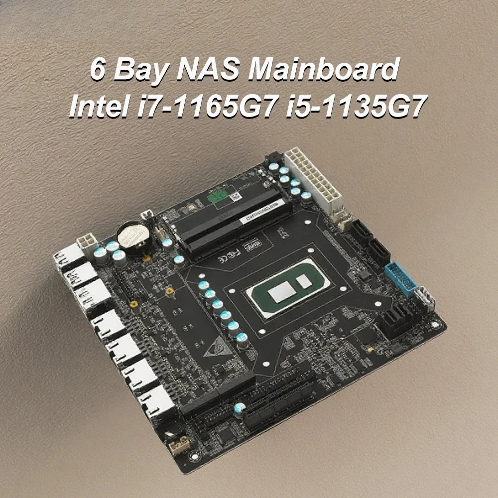 11-го поколения Intel i7-1165G7 i5-1135G7 6-этажная материнская плата NAS Mini ITX 4x i226 2.5G 6x SATA 2x M.2 PCIe x4 Firewall Игровая материнская плата