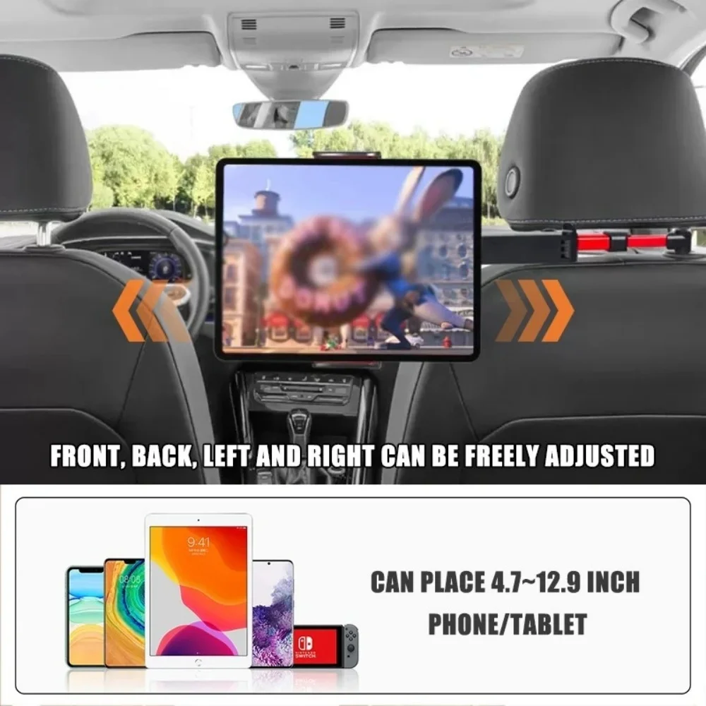 Soporte Universal para tableta de coche, soporte para almohada trasera telescópica de 5 a 13 pulgadas, suministros para reposacabezas de asiento