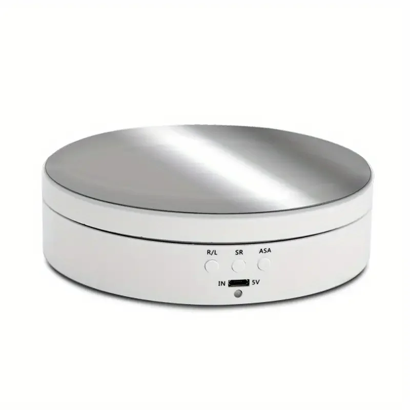 3 Speeds Electric Rotating Display Stand Turntable Mirror Photography Turntable Jewelry Holder, 5.4Inches / 6.6lbs Load