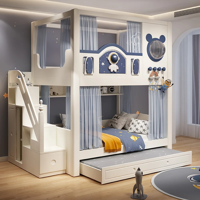 Casa na árvore infantil cápsula espacial meninos casa na árvore das crianças beliche superior e inferior da mesma largura beliche altas e baixas