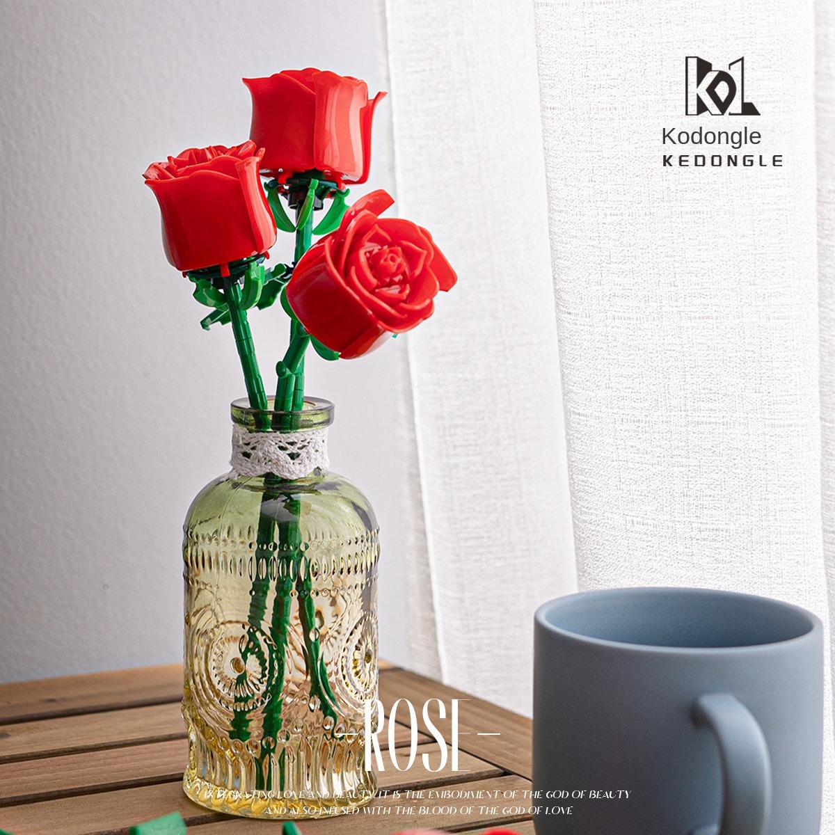 Valentinstag Rose Bausteine unsterblicher Blumenstrauß Puzzle Puzzleteile Spielzeug Spielzeug Geschenk Dekorationen
