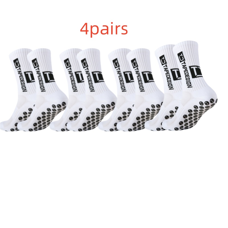 4 pairs of thickened anti slip professional football, basketball, sports socks, yoga socks