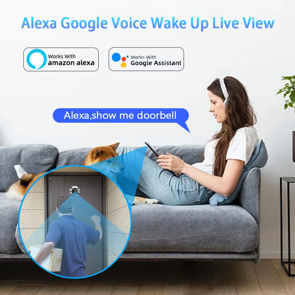 Tuya Smart 3MP  WiFi Peephole Video Door Camera Security one-way Audio Night Vision 4.3' HD Video Door Camera