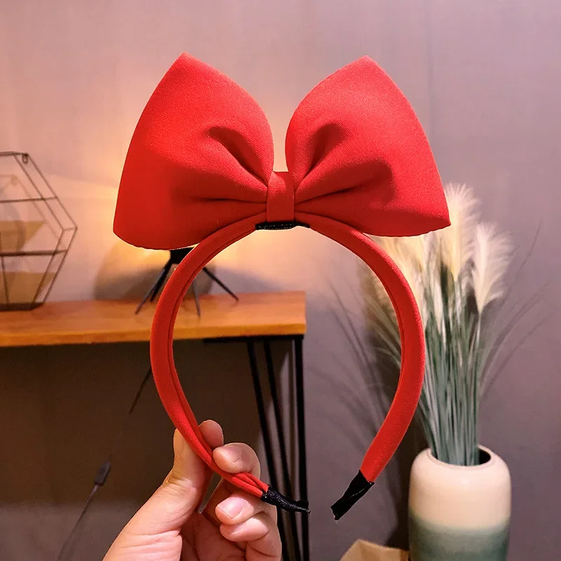 Laços de cabelo para meninas, acessórios para cabelo, vermelho, neve, branca, faixa de cabelo artesanal, laço vermelho, tecido, rede, faixa de cabelo vermelha