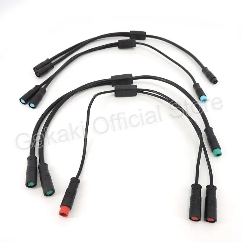 2 pines, 3 pines, 4 pines, 5 pines, 6 pines, 1 macho a 2 hembra, enchufe para bicicleta eléctrica para Sensor de señal de freno de patinete, Cable divisor M8 Y para bicicleta eléctrica