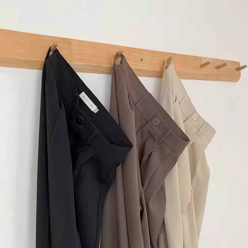 High Waist Women Suit Pants Fall Straight Office Ladies Korean Fashion Trousers Casual Button Loose Female Black Pants New 2025
