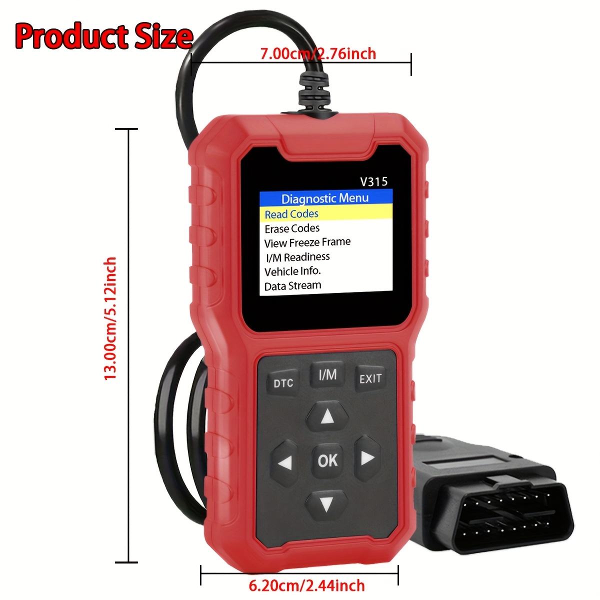 USB-aangedreven 2025 auto-OBD2-scanner - geavanceerd motordiagnosetool, met codelezer, meertalige ondersteuning, geschikt voor 1996