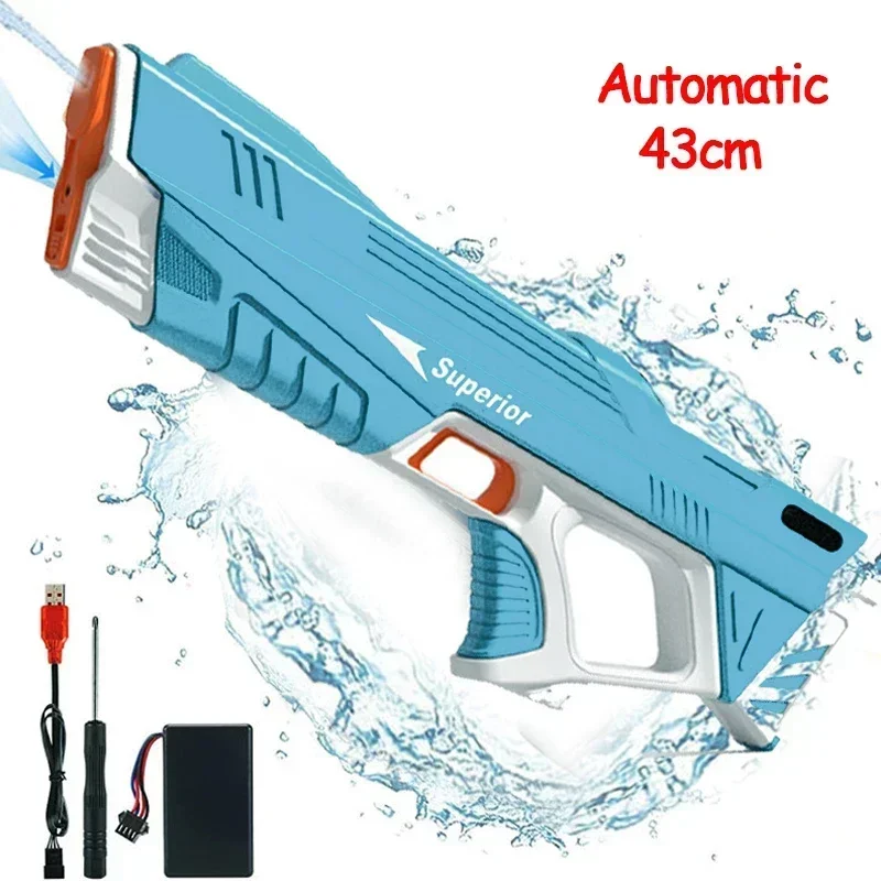 Pistolas de água elétricas para adultos, poderosa esguicho, sucção automática de água, blasters de água, verão, brinquedo de praia ao ar livre para meninos, presente para crianças