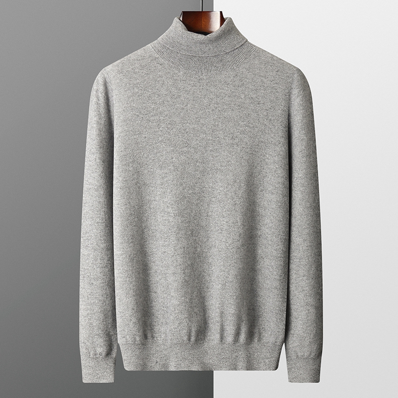 Herbst Winter Neue männer 100% Kaschmir Pullover Revers Gestrickte Pullover Leichte Warme Lange Ärmel Einfarbig Tops