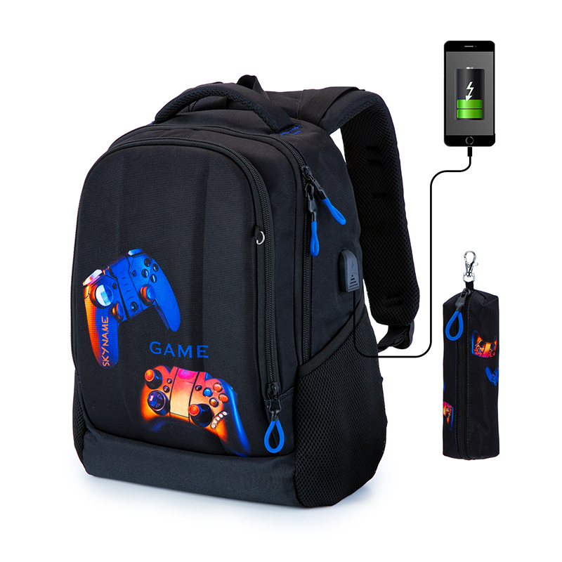 Marke Skyname ortho pä dische Schult asche für Jungen 3D Cartoon Rucksäcke Studenten USB-Aufladung multifunktion ale Bagpack Bookbag Mochi las
