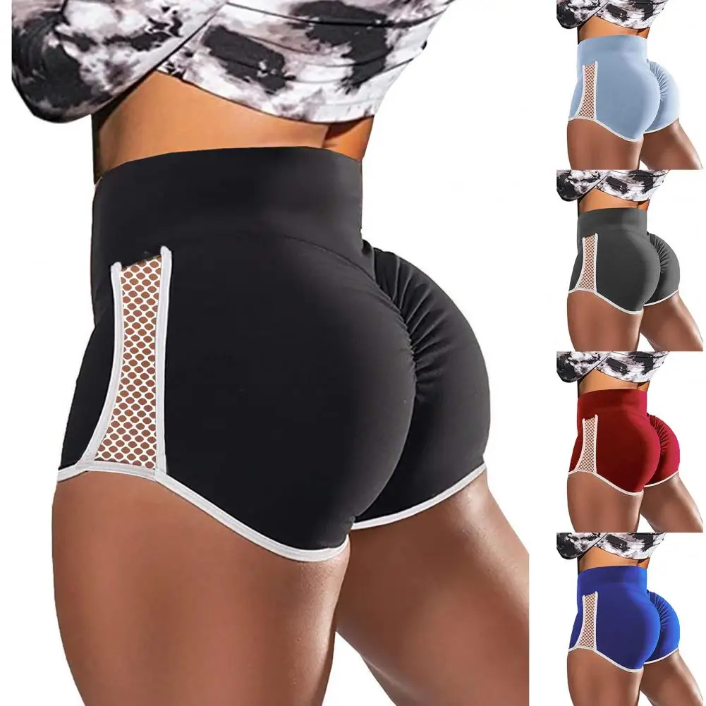 Stylish Quick Drying กางเกงขาสั้นยกสะโพกผู้หญิงกีฬากางเกงขาสั้นเอวสูงหน้าท้องกระชับกางเกงขาสั้นสําหรับวิ่งจ๊อกกิ้ง