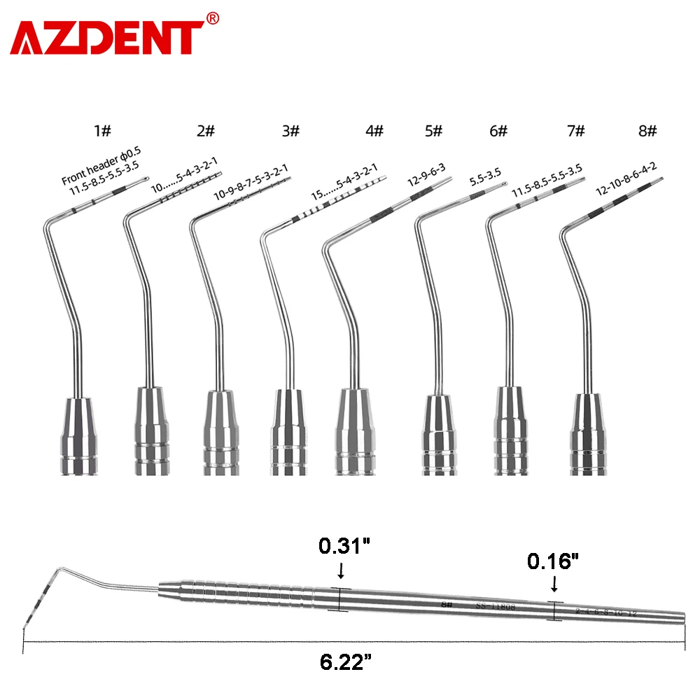 1PC Dental Parodontale Sonde mit Skala Edelstahl Instrument Werkzeug Endodontie Ausrüstung Sonde 1/2/3/4/5/6/7/8 #   Länge 16 cm