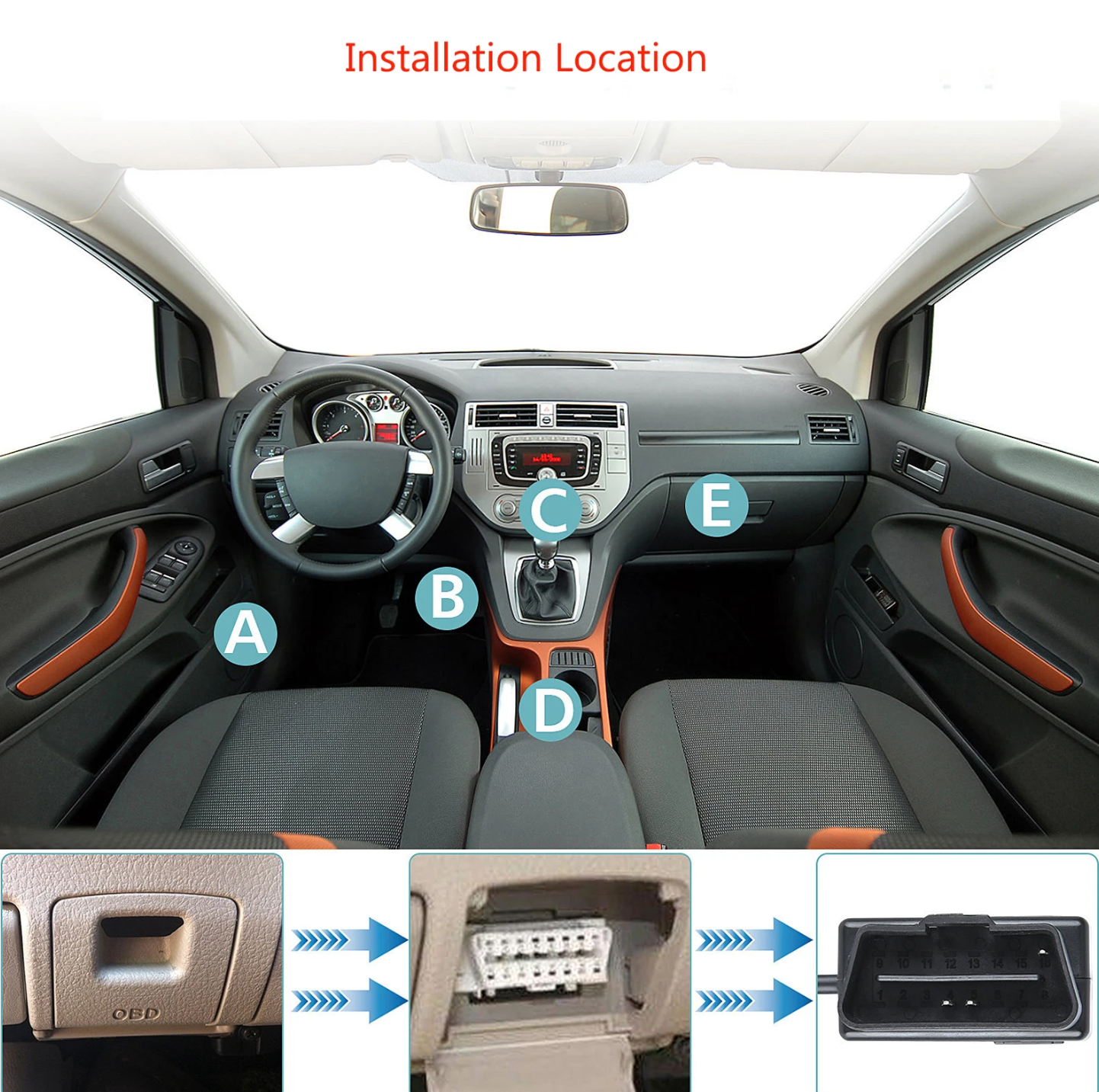 Obd Naar Type C Oplader Voedingskabel Voor Dash Camera Auto DVR 24 uur Parkeren Auto Accessoires Batterij Bescherming