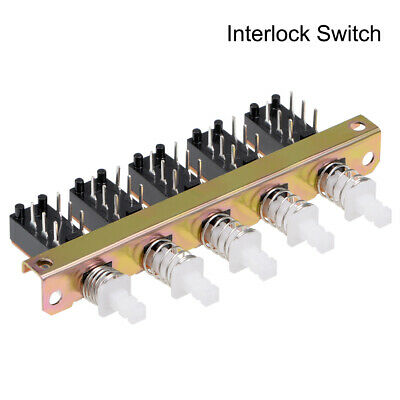 Interlock Saklar Tombol Tekan Piano Tipe Buah 6 Pin 5 Baris