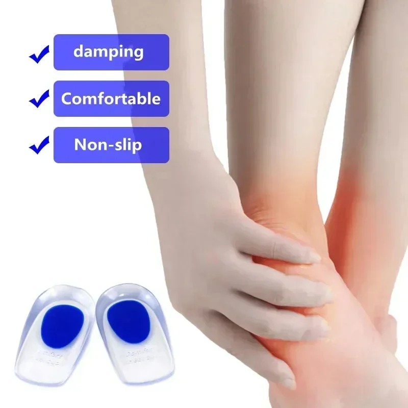 Palmilhas de absorção de choque de silicone macio masculino e feminino invisível altura crescente meia almofada alívio da dor palmilhas de cuidados com os pés