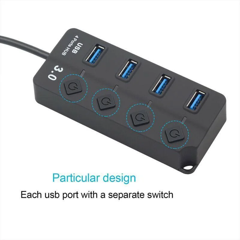 7-IN-1 USB 2.0 High Speed USB Docking Station Extender USB HUB Splitter mit Schaltersteuerung für Laptop MacBook Pro